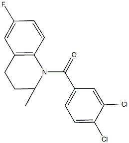 1-(3,4-dichlorobenzoyl)-6-fluoro-2-methyl-1,2,3,4-tetrahydroquinoline Struktur