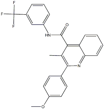 2-(4-methoxyphenyl)-3-methyl-N-[3-(trifluoromethyl)phenyl]-4-quinolinecarboxamide Struktur