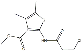 methyl 2-[(3-chloropropanoyl)amino]-4,5-dimethyl-3-thiophenecarboxylate Struktur