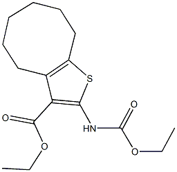 ethyl 2-[(ethoxycarbonyl)amino]-4,5,6,7,8,9-hexahydrocycloocta[b]thiophene-3-carboxylate Struktur