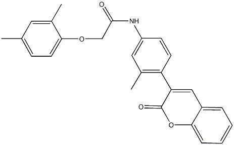 2-(2,4-dimethylphenoxy)-N-[3-methyl-4-(2-oxo-2H-chromen-3-yl)phenyl]acetamide Struktur