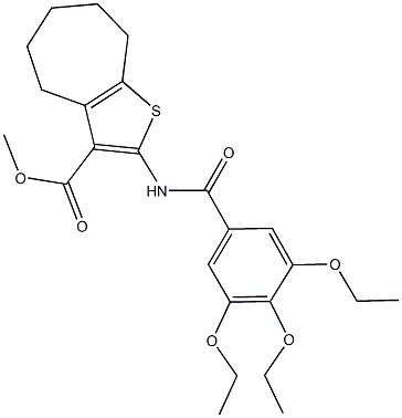 methyl 2-[(3,4,5-triethoxybenzoyl)amino]-5,6,7,8-tetrahydro-4H-cyclohepta[b]thiophene-3-carboxylate Struktur