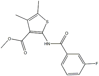 methyl 2-[(3-fluorobenzoyl)amino]-4,5-dimethyl-3-thiophenecarboxylate Struktur