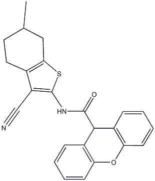 N-(3-cyano-6-methyl-4,5,6,7-tetrahydro-1-benzothiophen-2-yl)-9H-xanthene-9-carboxamide Struktur