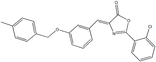 2-(2-chlorophenyl)-4-{3-[(4-methylbenzyl)oxy]benzylidene}-1,3-oxazol-5(4H)-one Struktur