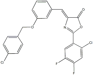 4-{3-[(4-chlorobenzyl)oxy]benzylidene}-2-(2-chloro-4,5-difluorophenyl)-1,3-oxazol-5(4H)-one Struktur