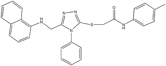 N-(4-methylphenyl)-2-({5-[(1-naphthylamino)methyl]-4-phenyl-4H-1,2,4-triazol-3-yl}sulfanyl)acetamide Struktur