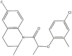 1-[2-(4-chloro-2-methylphenoxy)propanoyl]-6-fluoro-2-methyl-1,2,3,4-tetrahydroquinoline Struktur