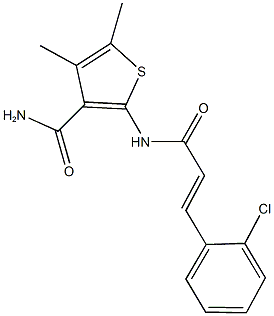 2-{[3-(2-chlorophenyl)acryloyl]amino}-4,5-dimethyl-3-thiophenecarboxamide Struktur