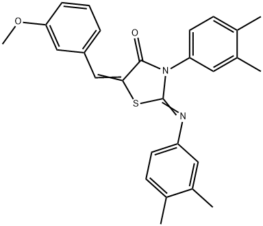 3-(3,4-dimethylphenyl)-2-[(3,4-dimethylphenyl)imino]-5-(3-methoxybenzylidene)-1,3-thiazolidin-4-one Struktur