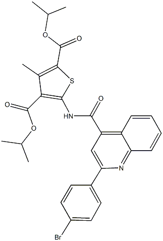 diisopropyl 5-({[2-(4-bromophenyl)-4-quinolinyl]carbonyl}amino)-3-methyl-2,4-thiophenedicarboxylate Struktur