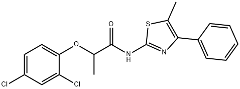 2-(2,4-dichlorophenoxy)-N-(5-methyl-4-phenyl-1,3-thiazol-2-yl)propanamide Struktur