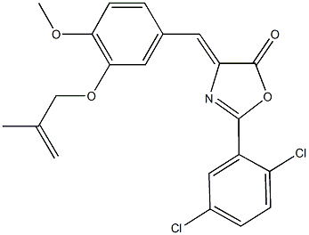 2-(2,5-dichlorophenyl)-4-{4-methoxy-3-[(2-methyl-2-propenyl)oxy]benzylidene}-1,3-oxazol-5(4H)-one Struktur