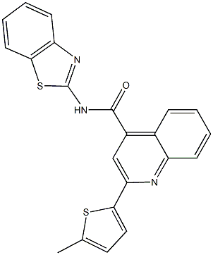 N-(1,3-benzothiazol-2-yl)-2-(5-methyl-2-thienyl)-4-quinolinecarboxamide Struktur