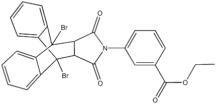 ethyl 3-(1,8-dibromo-16,18-dioxo-17-azapentacyclo[6.6.5.0~2,7~.0~9,14~.0~15,19~]nonadeca-2,4,6,9,11,13-hexaen-17-yl)benzoate Struktur