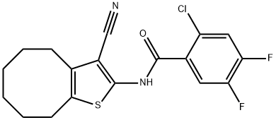 2-chloro-N-(3-cyano-4,5,6,7,8,9-hexahydrocycloocta[b]thien-2-yl)-4,5-difluorobenzamide Struktur