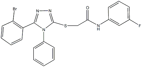 2-{[5-(2-bromophenyl)-4-phenyl-4H-1,2,4-triazol-3-yl]sulfanyl}-N-(3-fluorophenyl)acetamide Struktur