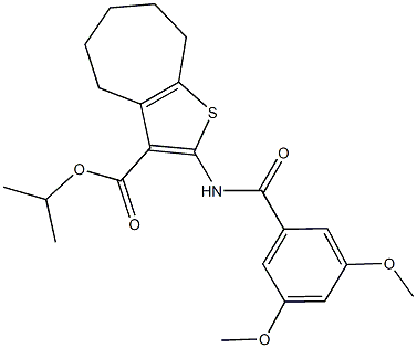 isopropyl 2-[(3,5-dimethoxybenzoyl)amino]-5,6,7,8-tetrahydro-4H-cyclohepta[b]thiophene-3-carboxylate Struktur