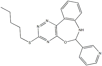 3-(pentylsulfanyl)-6-(3-pyridinyl)-6,7-dihydro[1,2,4]triazino[5,6-d][3,1]benzoxazepine Struktur