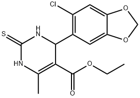 ethyl 4-(6-chloro-1,3-benzodioxol-5-yl)-6-methyl-2-thioxo-1,2,3,4-tetrahydro-5-pyrimidinecarboxylate Struktur