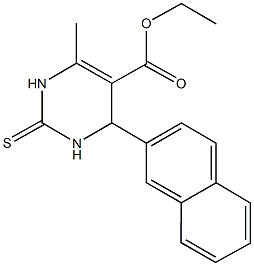 ethyl 6-methyl-4-(2-naphthyl)-2-thioxo-1,2,3,4-tetrahydro-5-pyrimidinecarboxylate Struktur