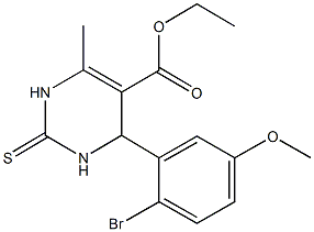 ethyl 4-(2-bromo-5-methoxyphenyl)-6-methyl-2-thioxo-1,2,3,4-tetrahydro-5-pyrimidinecarboxylate Struktur