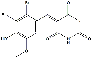 5-(2,3-dibromo-4-hydroxy-5-methoxybenzylidene)-2,4,6(1H,3H,5H)-pyrimidinetrione Struktur