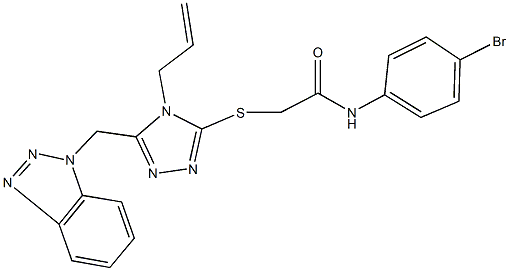 2-{[4-allyl-5-(1H-1,2,3-benzotriazol-1-ylmethyl)-4H-1,2,4-triazol-3-yl]sulfanyl}-N-(4-bromophenyl)acetamide Struktur