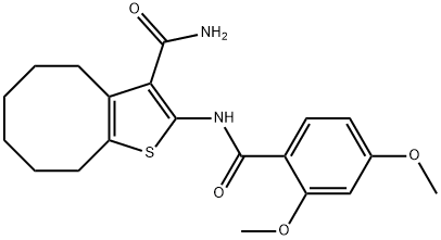 2-[(2,4-dimethoxybenzoyl)amino]-4,5,6,7,8,9-hexahydrocycloocta[b]thiophene-3-carboxamide Struktur