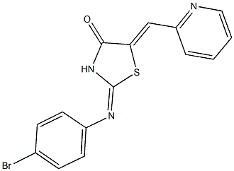 2-[(4-bromophenyl)imino]-5-(2-pyridinylmethylene)-1,3-thiazolidin-4-one Struktur