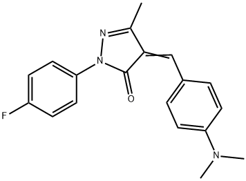 4-[4-(dimethylamino)benzylidene]-2-(4-fluorophenyl)-5-methyl-2,4-dihydro-3H-pyrazol-3-one Struktur