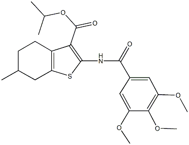 isopropyl 6-methyl-2-[(3,4,5-trimethoxybenzoyl)amino]-4,5,6,7-tetrahydro-1-benzothiophene-3-carboxylate Struktur