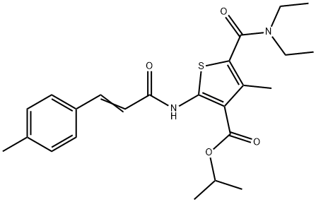 isopropyl 5-[(diethylamino)carbonyl]-4-methyl-2-{[3-(4-methylphenyl)acryloyl]amino}-3-thiophenecarboxylate Struktur