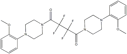 1-(2-methoxyphenyl)-4-{2,2,3,3-tetrafluoro-4-[4-(2-methoxyphenyl)-1-piperazinyl]-4-oxobutanoyl}piperazine Struktur