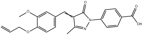 4-{4-[4-(allyloxy)-3-methoxybenzylidene]-3-methyl-5-oxo-4,5-dihydro-1H-pyrazol-1-yl}benzoic acid Struktur