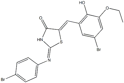 5-(5-bromo-3-ethoxy-2-hydroxybenzylidene)-2-[(4-bromophenyl)imino]-1,3-thiazolidin-4-one Struktur