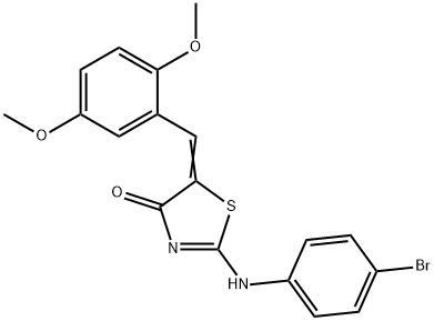 2-[(4-bromophenyl)imino]-5-(2,5-dimethoxybenzylidene)-1,3-thiazolidin-4-one Struktur