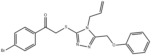 2-{[4-allyl-5-(phenoxymethyl)-4H-1,2,4-triazol-3-yl]sulfanyl}-1-(4-bromophenyl)ethanone Struktur