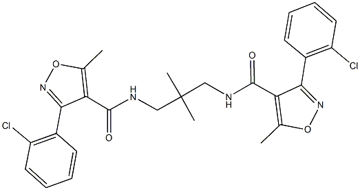 3-(2-chlorophenyl)-N-[3-({[3-(2-chlorophenyl)-5-methyl-4-isoxazolyl]carbonyl}amino)-2,2-dimethylpropyl]-5-methyl-4-isoxazolecarboxamide Struktur