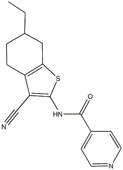 N-(3-cyano-6-ethyl-4,5,6,7-tetrahydro-1-benzothien-2-yl)isonicotinamide Struktur