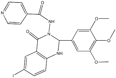 N-(6-iodo-4-oxo-2-(3,4,5-trimethoxyphenyl)-1,4-dihydro-3(2H)-quinazolinyl)isonicotinamide Struktur