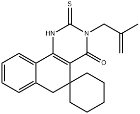 3-(2-methyl-2-propenyl)-2-thioxo-2,3,5,6-tetrahydrospiro(benzo[h]quinazoline-5,1'-cyclohexane)-4(1H)-one Struktur