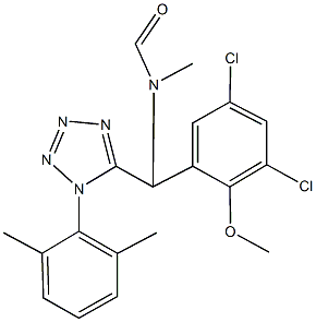 (3,5-dichloro-2-methoxyphenyl)[1-(2,6-dimethylphenyl)-1H-tetraazol-5-yl]methyl(methyl)formamide Struktur