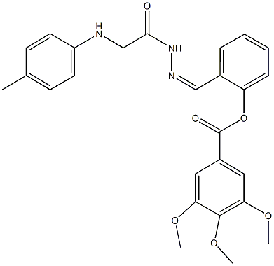 2-[2-(4-toluidinoacetyl)carbohydrazonoyl]phenyl 3,4,5-trimethoxybenzoate Struktur