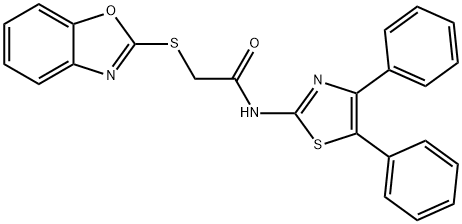 2-(1,3-benzoxazol-2-ylsulfanyl)-N-(4,5-diphenyl-1,3-thiazol-2-yl)acetamide Struktur