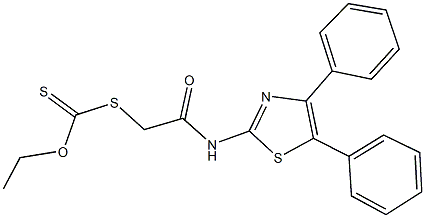 S-{2-[(4,5-diphenyl-1,3-thiazol-2-yl)amino]-2-oxoethyl} O-ethyl dithiocarbonate Struktur