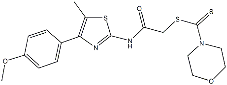 2-{[4-(4-methoxyphenyl)-5-methyl-1,3-thiazol-2-yl]amino}-2-oxoethyl 4-morpholinecarbodithioate Struktur