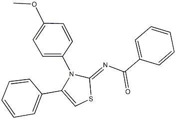 N-(3-(4-methoxyphenyl)-4-phenyl-1,3-thiazol-2(3H)-ylidene)benzamide Struktur