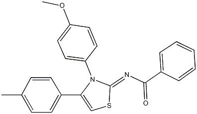 N-(3-(4-methoxyphenyl)-4-(4-methylphenyl)-1,3-thiazol-2(3H)-ylidene)benzamide Struktur