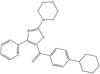 (4-cyclohexylphenyl)[2-(4-morpholinyl)-4-phenyl-1,3-thiazol-5-yl]methanone Struktur